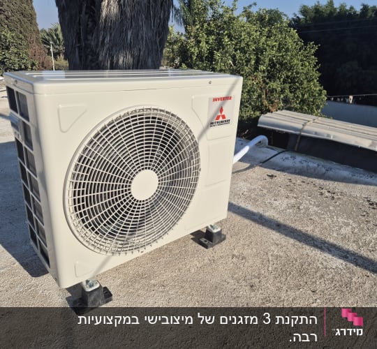 יחידת מיזוג אוויר מותקנת על גג